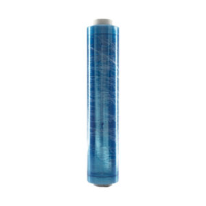 Stretchfolie handrollen 45cm x 300m 20my transparant blauw