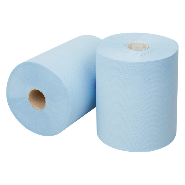Handdoekrol mini matic cellulose blauw 18cm x 165m 2 laags - Afbeelding 2