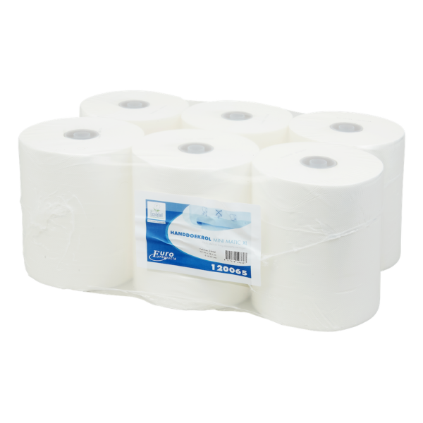 Handdoekrol mini matic cellulose wit 18cm x 165m 2 laags