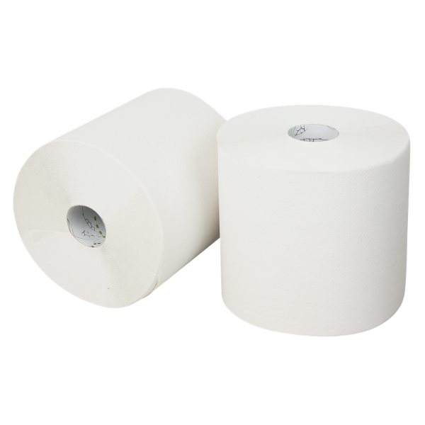 Midi poetspapier recycled wit 19cm x 130m 2-laags - Afbeelding 2