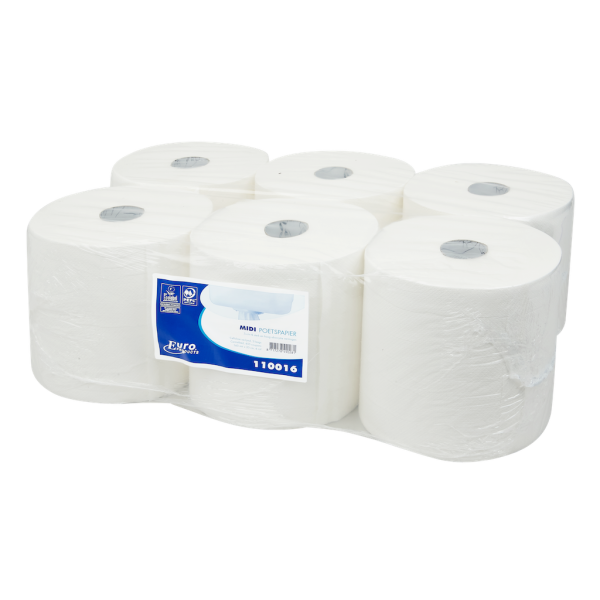Midi poetspapier cellulose wit 20cm x 160m 2 laags